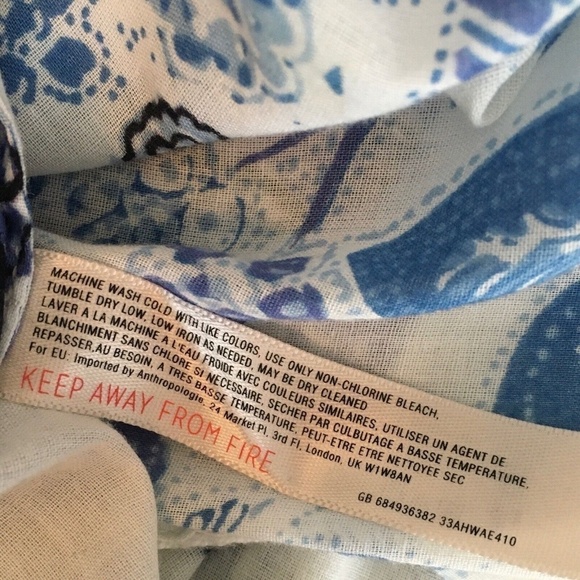 Anthropologie MERMAID Floral Sea Holly Tunic Top Stripes Beach Summer Large - Picture 14 of 15